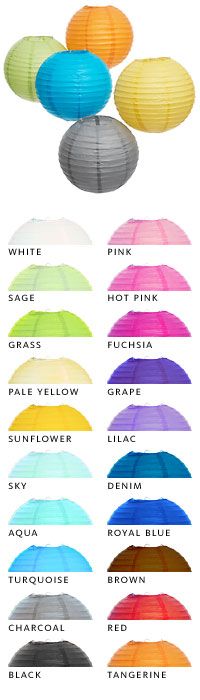 10" paper lanterns, 20 colors, $1 each! | need to remember this site!