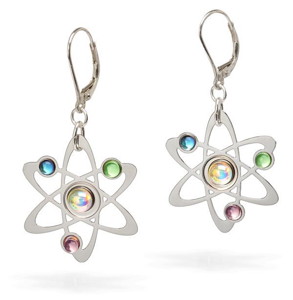 AWESOME! ThinkGeek :: Rutherford-Bohr Model Atom Earrings