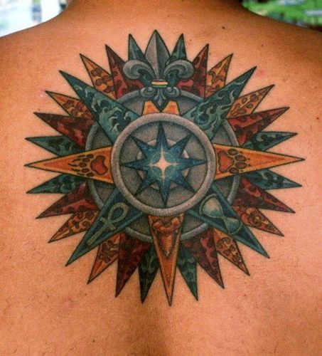 Amazing compass tattoo.