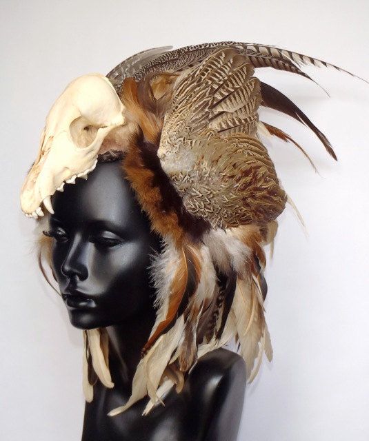 Animal Skull Feather Headress