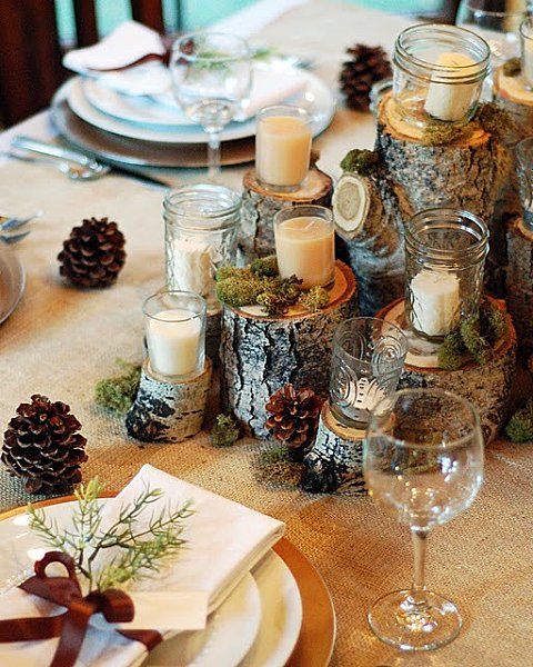 Autumn deco idea. Could see this for a reception table