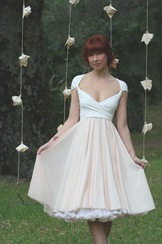 Avalon Peach Chiffon with Seagull White by CoralieBeatrix on Etsy, $124.99