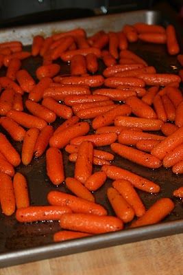 Balsamic honey glazed oven roasted baby carrots