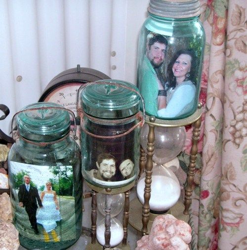 Becky Norris' Mason jar 'picture frames'