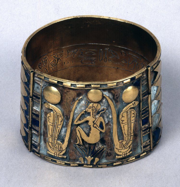 Bracelets, Lapis Lazuli and gold, 940 BCE, 22nd Dynasty Ancient Egypt