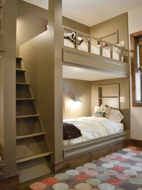 Built in steps for the bunk beds