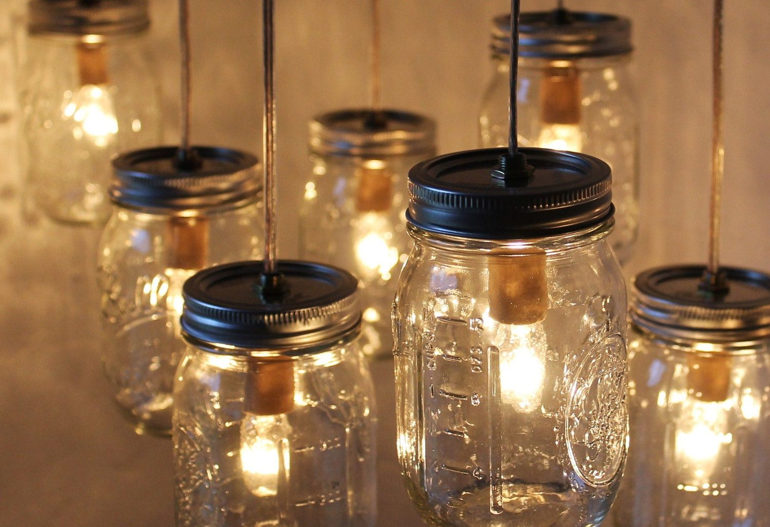 Canning jar chandelier