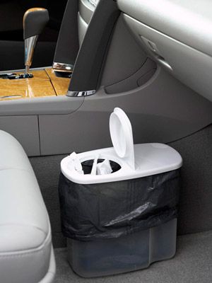 Cereal canister trash can for the car. So smart!