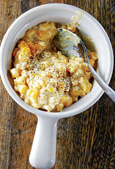 Cheesy Corn Casserole: This baked corn casserole is a popular side dish at Smoke