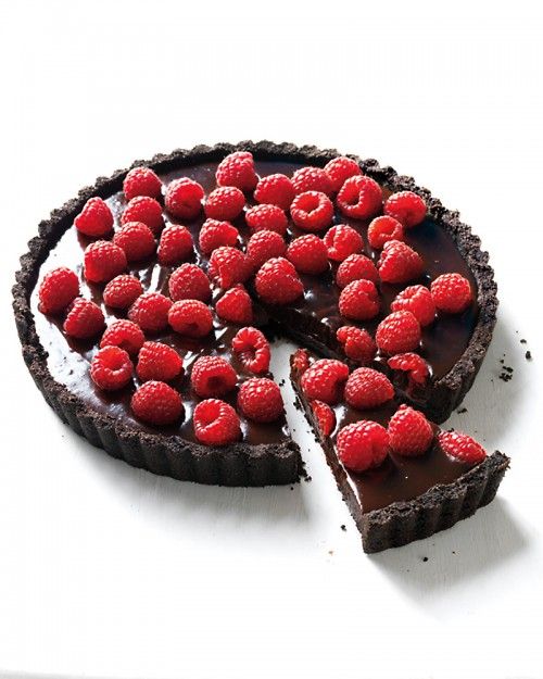 Chocolate-Raspberry Tart – this rich, gorgeous dessert takes just 10 minutes of