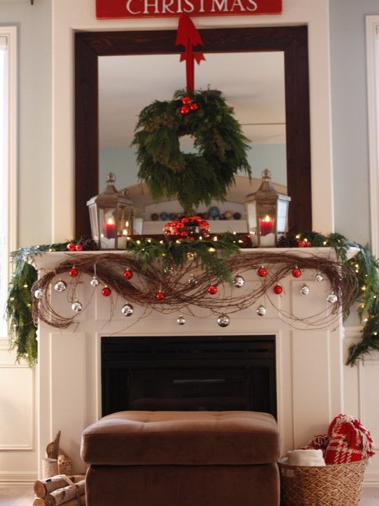 Christmas fireplace mantel