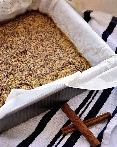 Cinnamon Quinoa Bake (they come out like granola bars)… protein filled breakfa