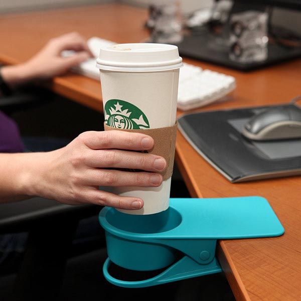 Clients would love this on my station at work! Drinklip Portable Cup Holder