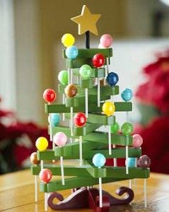 Clothespin Lollipop Tree – Could maybe modify to be an advent calendar?