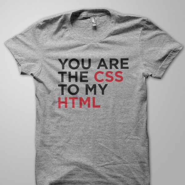 Cool Geeky Shirt! But I need the opposite – HTML to my CSS