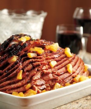 Crock Pot Ham. Would be great for the holidays! Cover the bottom of the crock wi