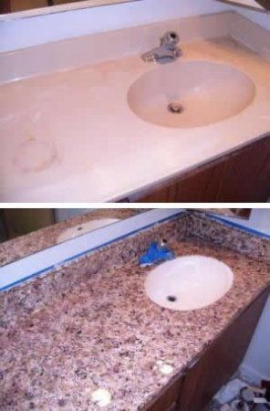 DIY painted counter tops. Directions for painting various surfaces such as formi