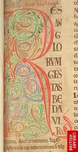 Decorated initial 'R'(es) at the beginning of William of Malmesbury'