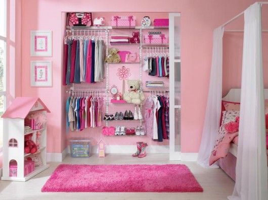 Designing Cute Pink Closet in the Toddler Girls Bedrooms
