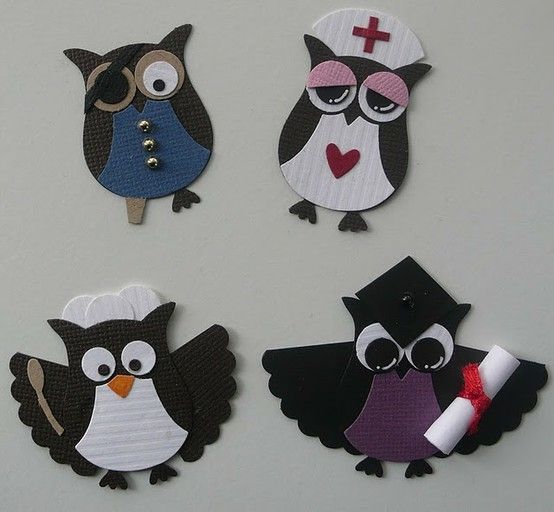 Different owls using Stampin Up Owl Punch by melody