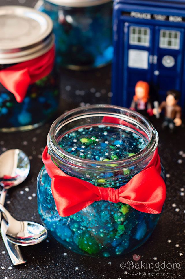 Doctor Who Galaxy Jello in a Jar by Bakingdom — this is actually really cool ev