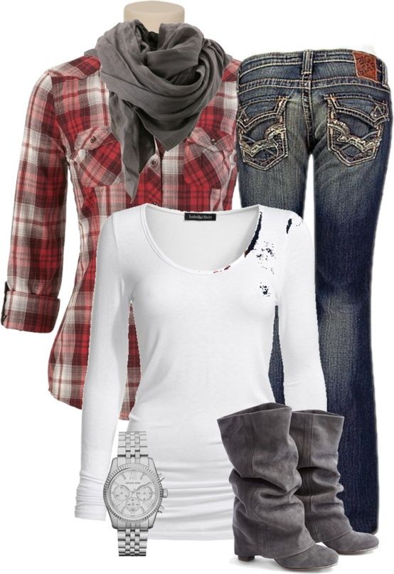 Dress up Fall plaid love this look