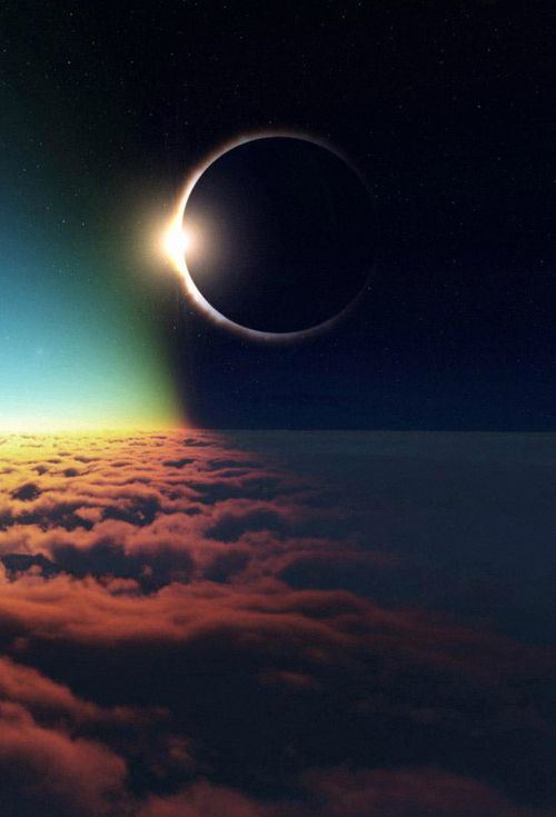 Eclipse from 35,000 feet