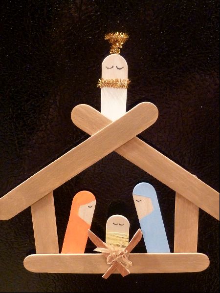 Emily made a Popsicle stick nativity years ago and it remains one of my favorite