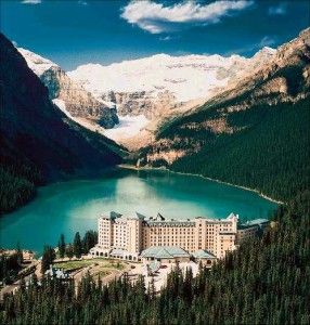 Fairmont Chateau on Lake Louise in Baniff National Park, Alberta, Canada.