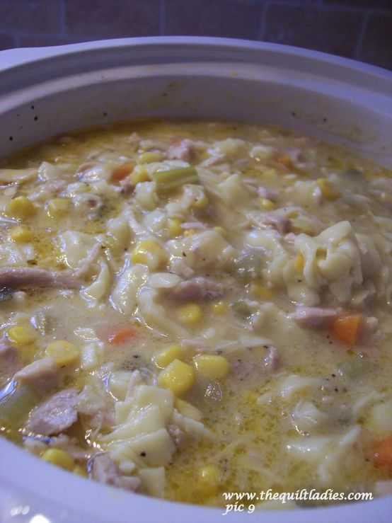 Fall – Crock Pot Chicken and Noodle Soup: 5 cups of chicken broth (boxed or can