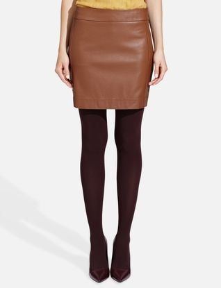 Faux Leather Brown Mini Skirt