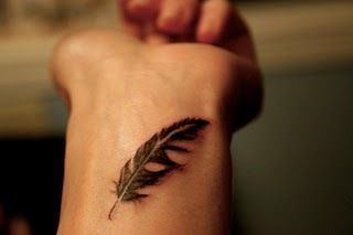Feather wrist tattoo