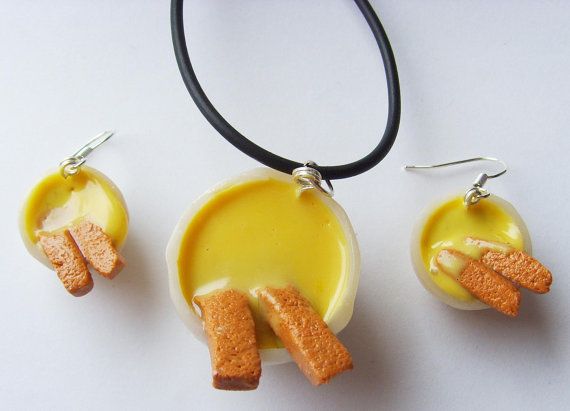Fish fingers and custard!  Doctor Who Earrings Necklace Set  11th Fish by bluech