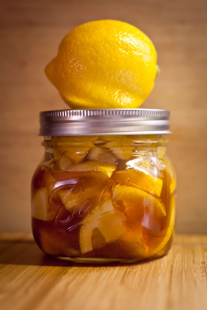 For a sore throat – cut up 2 lemons, drop them in a small mason jar and pour raw