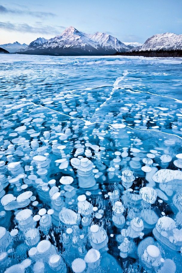 Frozen bubbles in the Canadian Rockies. Photo by Emmanuel Coupe