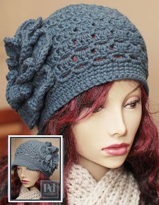 Gorgeous Cloche with instructions for Newsboy Brim!! Crochet Pattern