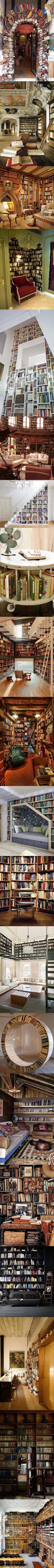 Gorgeous bookshelves and libraries.