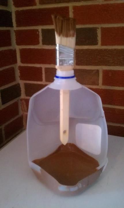 Great tip for painting: cut out the side of a gallon milk container. the bottom