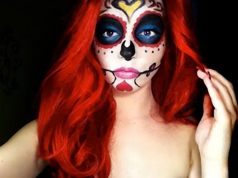 HALLOWEEN Mexican Sugar Skull Makeup tutorial day of the dead