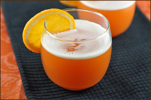 Halloween Witches Brew…3 ingredients: pineapple juice, orange sherbet, and ora