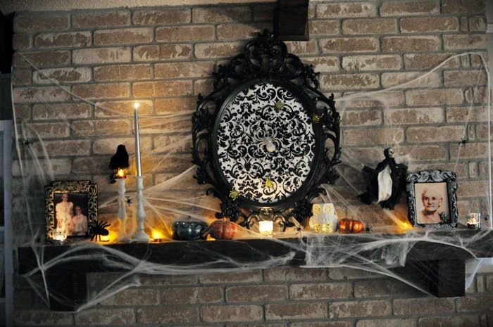 Halloween mantle (with dollar tree items)