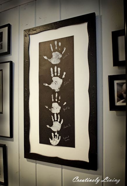 Handprints from the whole family.Love this.
