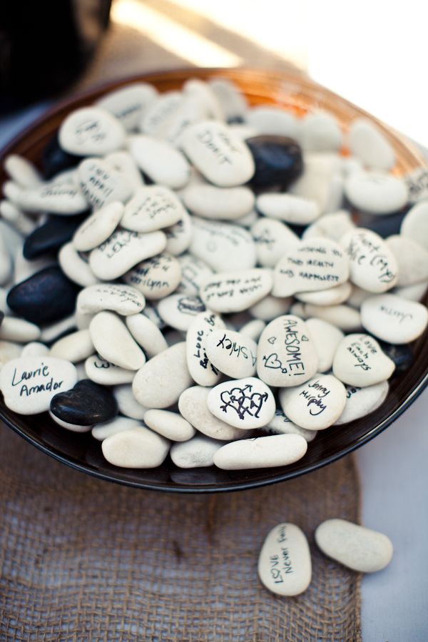 Have your guests sign river rocks instead of a guest book. It's something yo