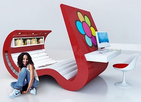 Hi-Tech Furniture With Built-In TV And Computer