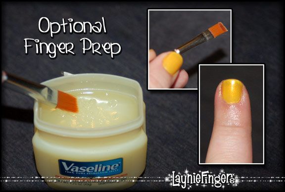 How smart is this?! Rub Vaseline on the skin around your nails before polishing.