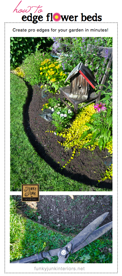How to edge flowerbeds like a pro in minutes! – via Funky Junk Interiors