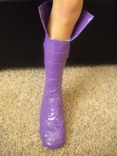 How to make duct tape boots for costumes!