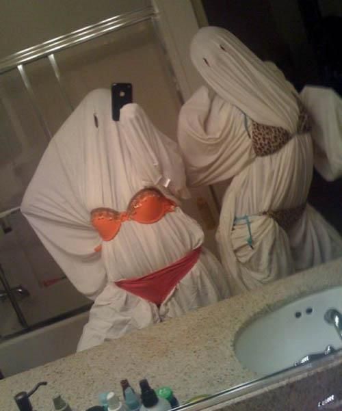 I’m gonna be a slutty ghost for Halloween. Costume Win!