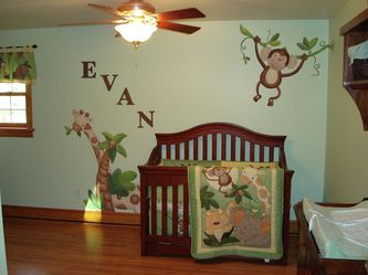 Jungle Babies Nursery Mural