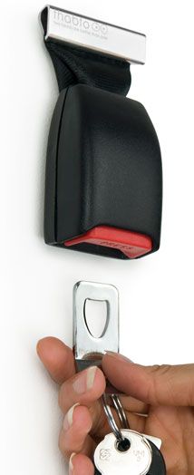Key chain/holder from old seatbelt buckles…save those 15 minutes in the mornin